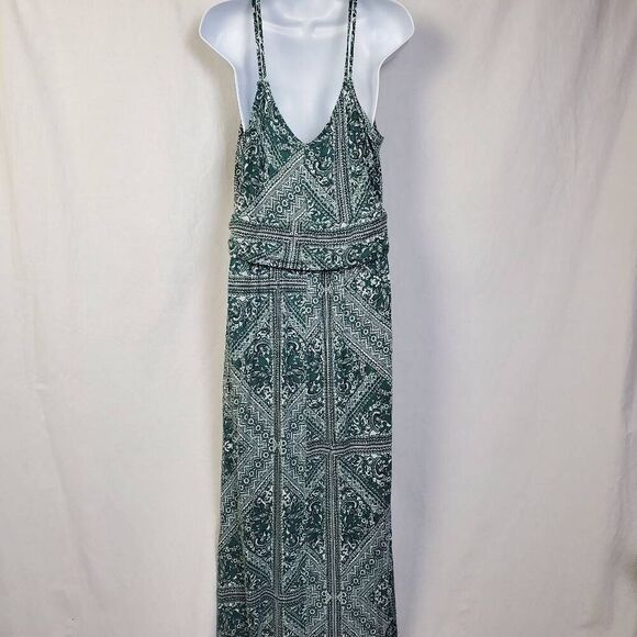 Maurices Women's Green Boho Print Maxi Dress Size L Sleeveless Spaghetti Strap S - Picture 5 of 8